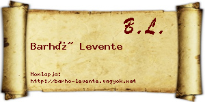 Barhó Levente névjegykártya